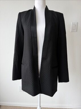 Banana Republic Black Textured Open-Front Blazer
